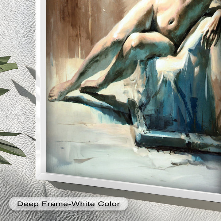 Echoes of Light – Modern Reclining Nude Oil Painting