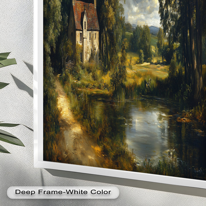 Rustic English Cottage – Charming Countryside Oil Painting