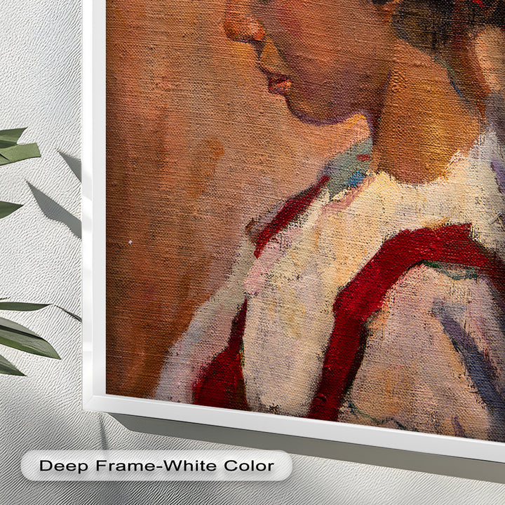 Side Portrait of a Young Woman in Red Ribbon - Picasso Oil Painting