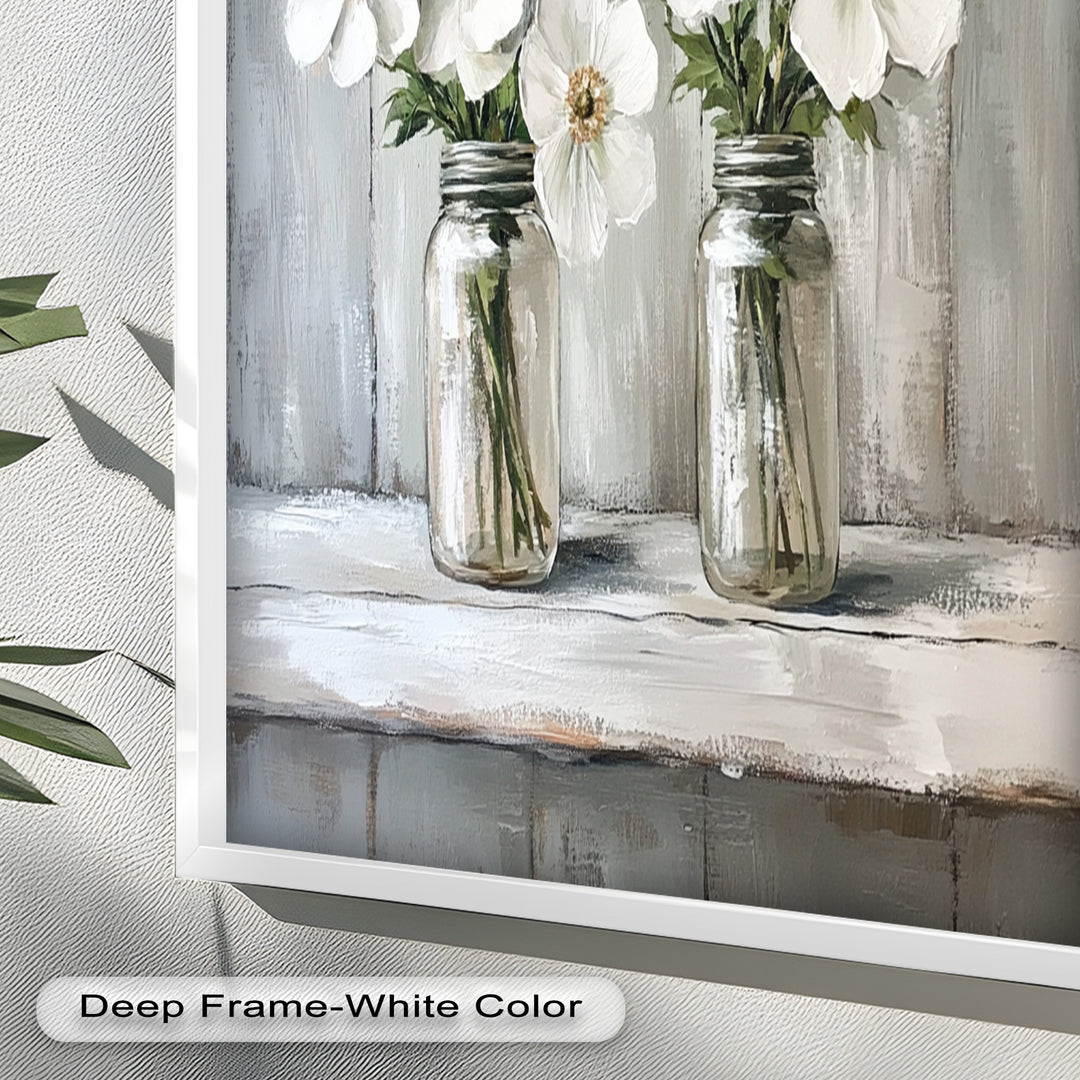 White Flower Jar Still Life – Floral Oil Paintings