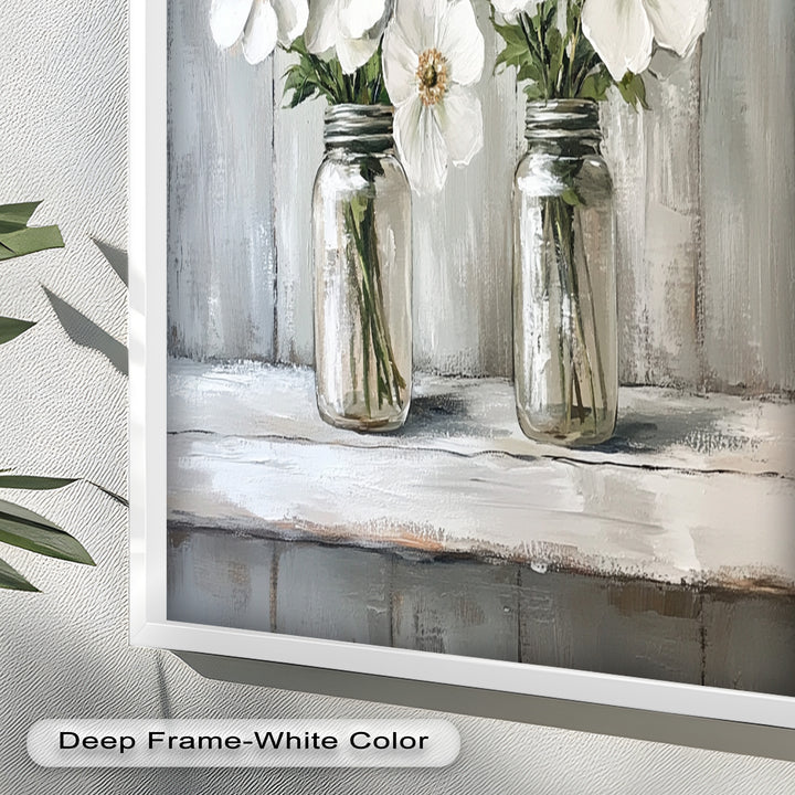 White Flower Jar Still Life – Floral Oil Paintings