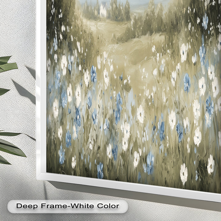 Wildflower Field Wall Art – Landscape Oil Painting