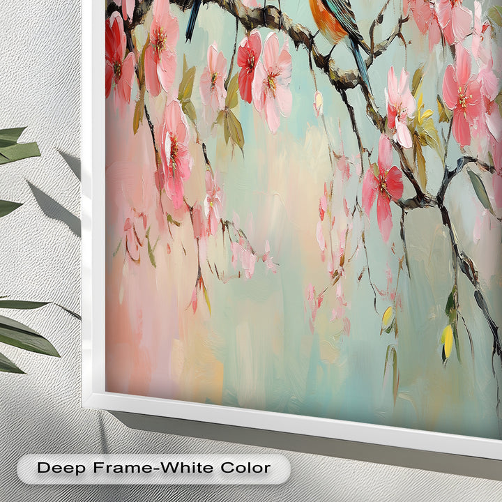 Three Birds Among Blossoms – Animal Oil Painting