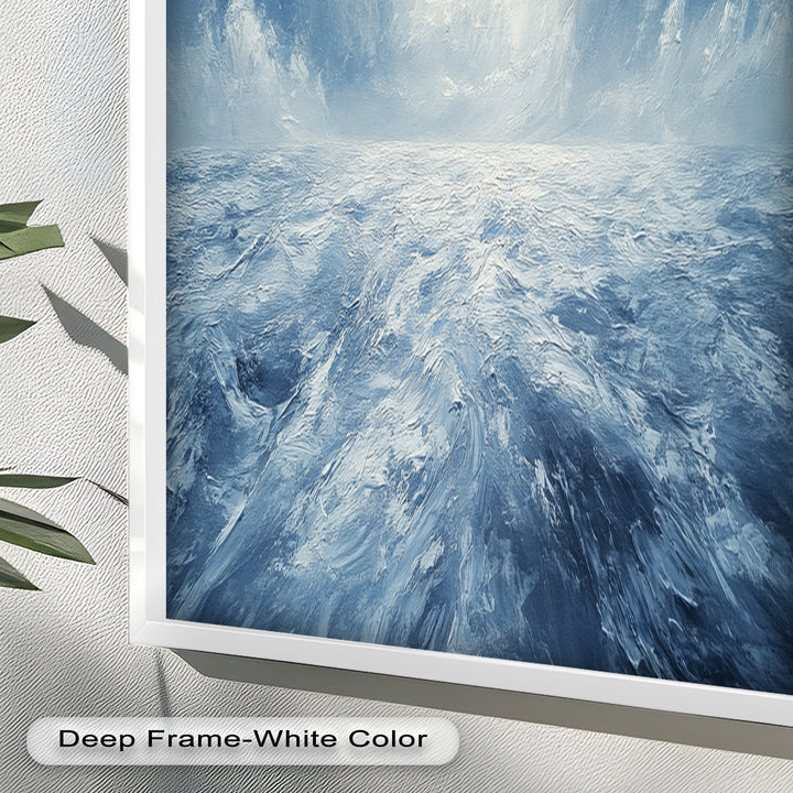 Blue Coastal Wall Art - Abstract Ocean Seascape Oil Painting