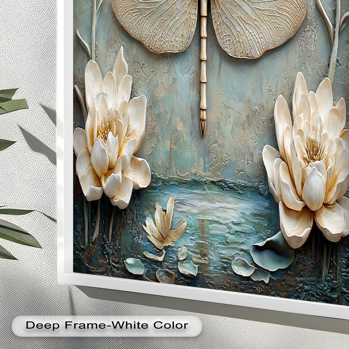 Vintage Dragonfly – Framed Oil Painting