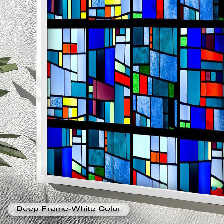 Moderne geometrische Wandkunst – gerahmtes Ölgemälde