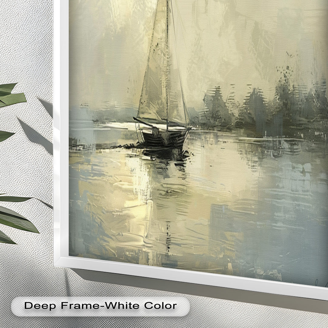 Vintage Sailboat Sailing Ocean – Timeless Nautical Oil Painting