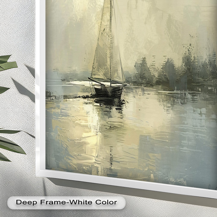 Vintage Sailboat Sailing Ocean – Timeless Nautical Oil Painting