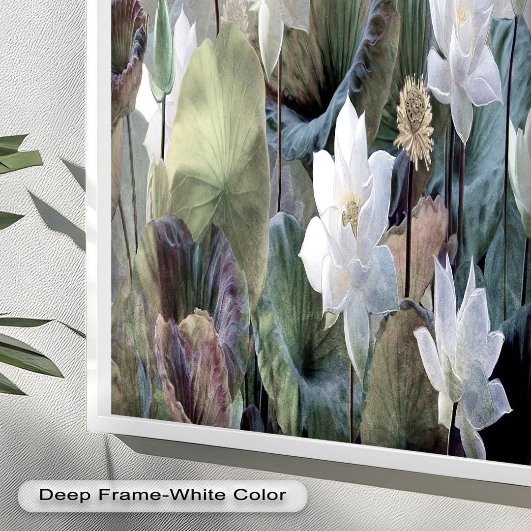 Lotus Flower Botanical – Elegant Floral Oil Painting