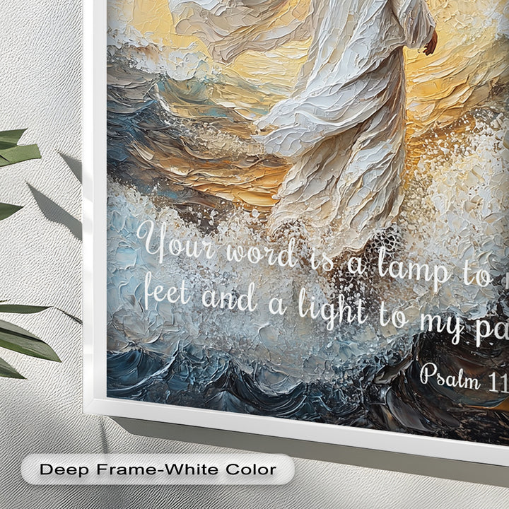 Psalm 119:105 – Your Word is a Lamp Bible Verse Oil Painting