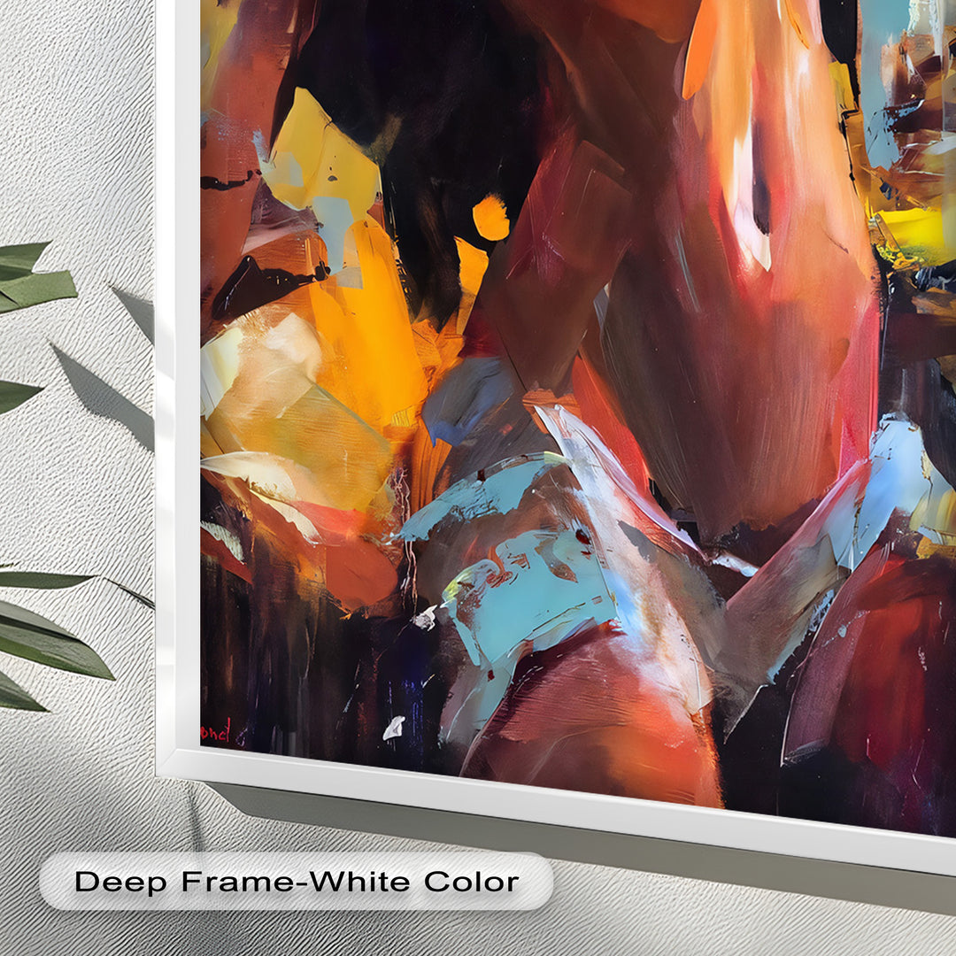 Ember Silhouette – Bold Abstract Nude Oil Painting