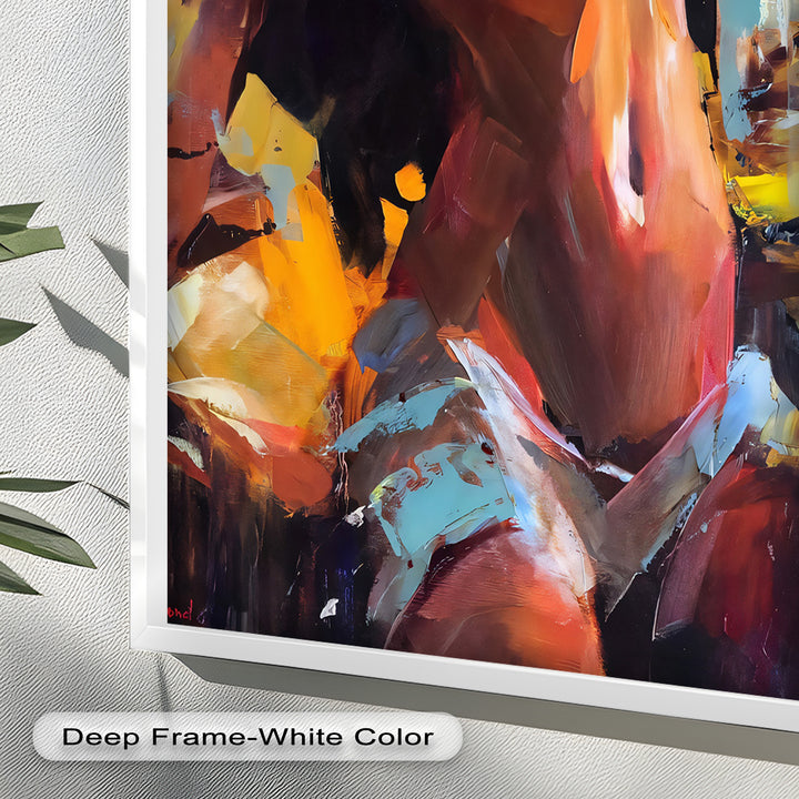 Ember Silhouette – Bold Abstract Nude Oil Painting