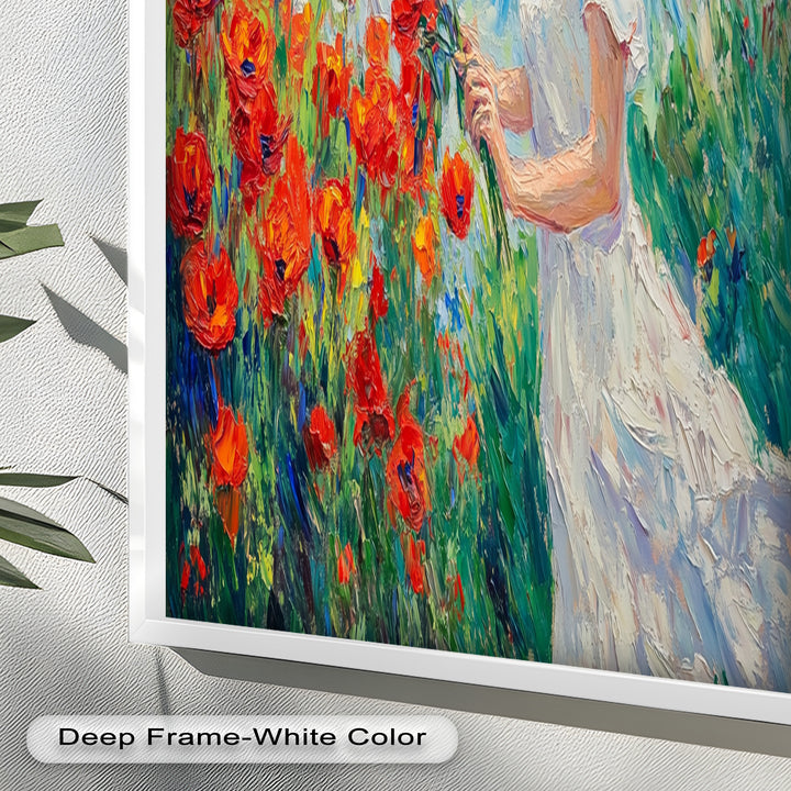 Lady Among Poppies – Impressionist Garden Stroll Oil Painting