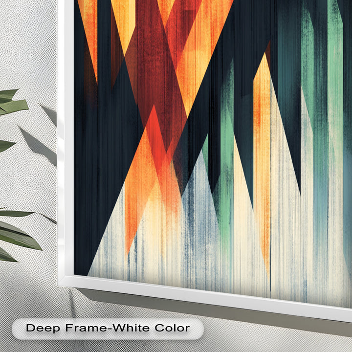 Modern Angular Lines – Bold Geometric Oil Painting