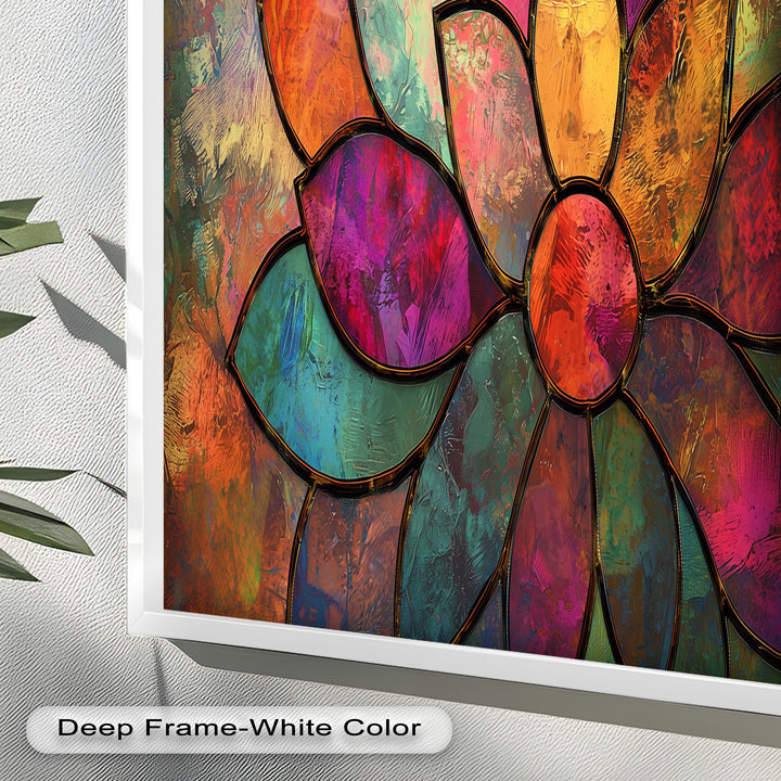 Stained Flower – Framed Oil Painting