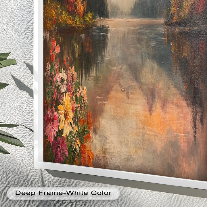 Mountain Lake in Autumn – Serene Seasonal Oil Painting