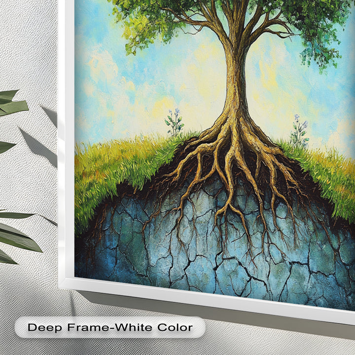 Firmly Planted – Tree of Faith with Roots Oil Painting