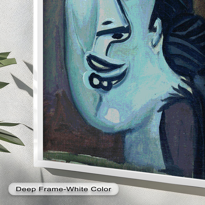 Twilight Reflections – Blue Cubist Woman Picasso Oil Painting