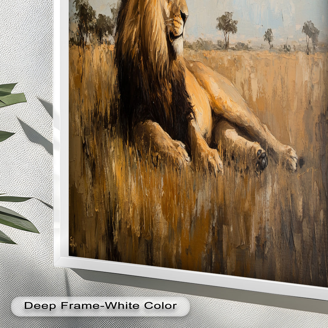 Majestic Serengeti King – Regal Lion Oil Painting