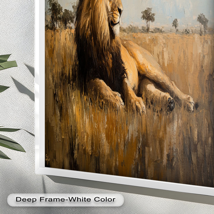 Majestic Serengeti King – Regal Lion Oil Painting