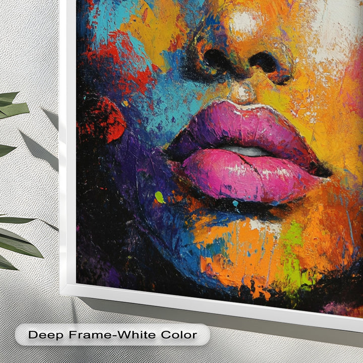 Chromatic Reverie – Bold Female Portrait in Abstract Oil Painting