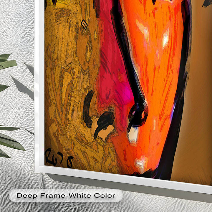 Vivid Gaze – Abstract Expressionist Portrait Oil Painting