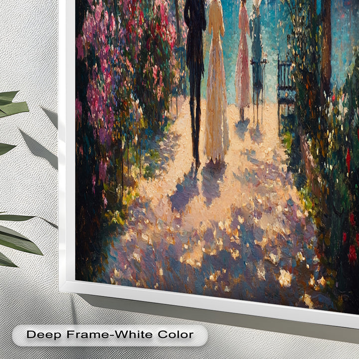 Springtime Promenade – Romantic Garden Path Impressionist Oil Painting