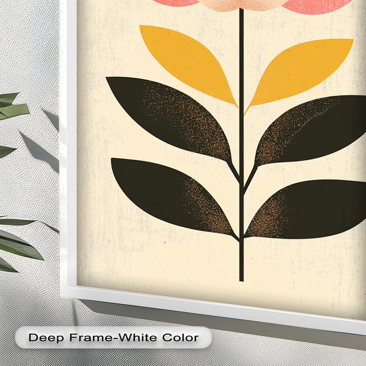 Mid-Century Bloom – Retro Floral Minimalist Wall Art Oil Painting