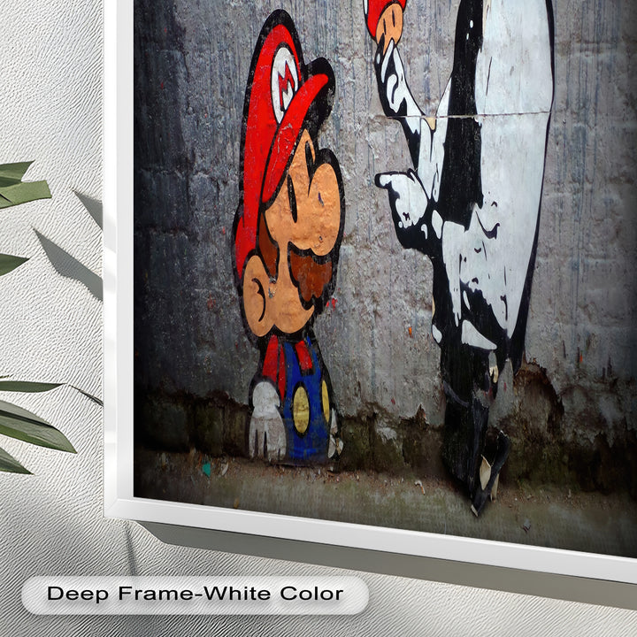 Mario Meets the Law – Banksy Oil Painting
