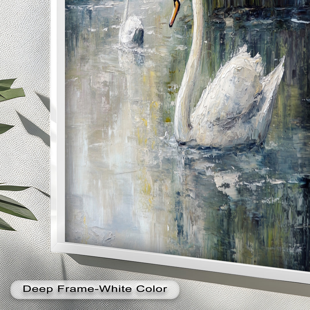 Swans on the Lake – Animal Oil Painting