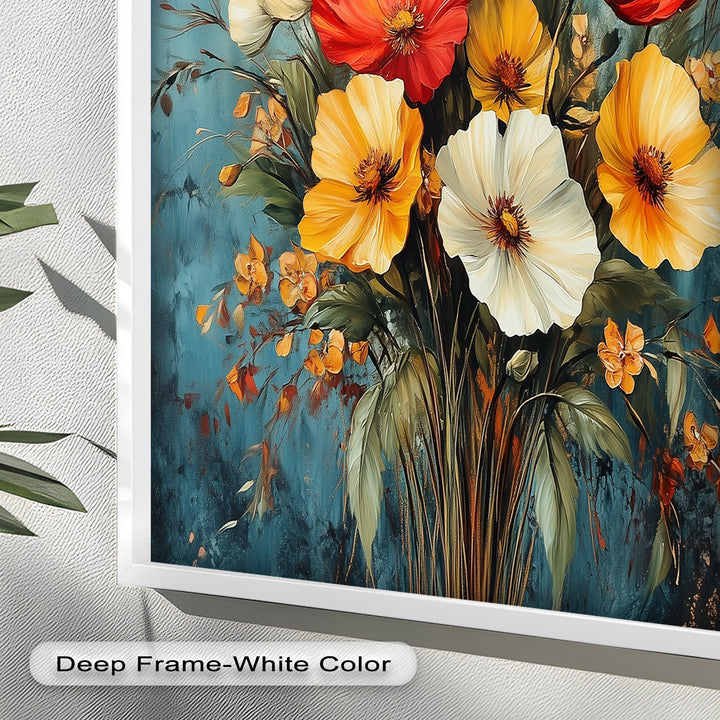 Vibrant Harmony – Multicolored Bloom Bouquet Flower Oil Painting