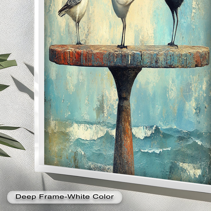 Surreal Birds on Pedestal – Animal Oil Painting