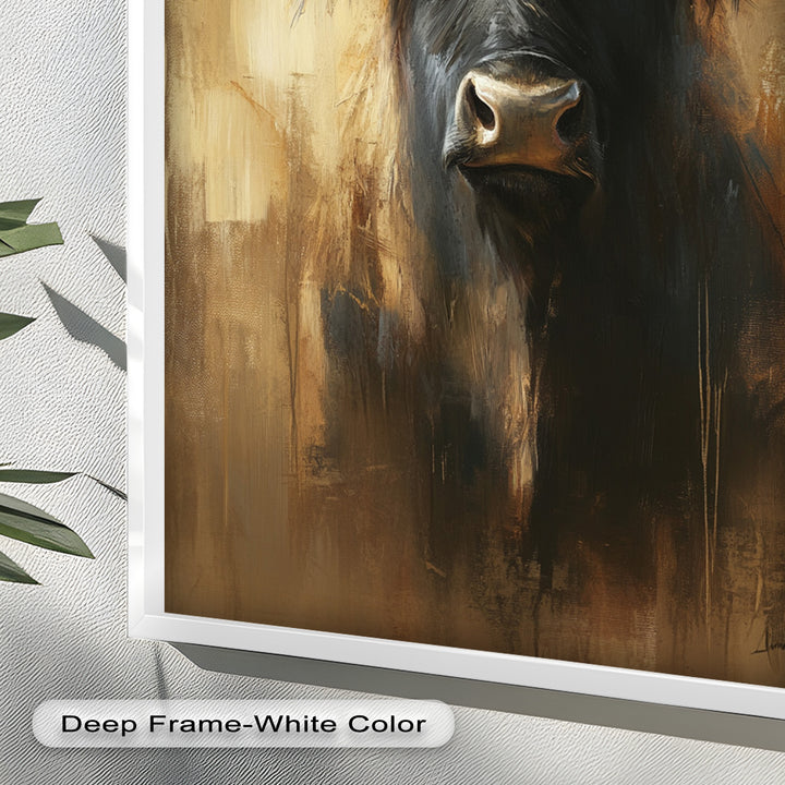 Bull in Amber Tones - Animal Oil Painting
