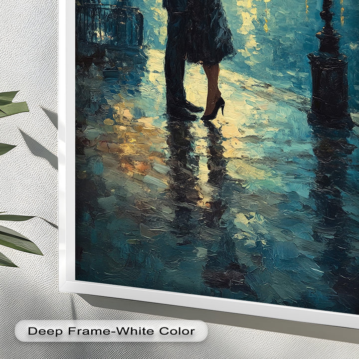Romantic Couple Under Moonlight - Love Oil Painting