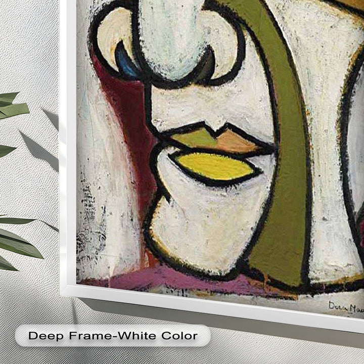 Bold Gaze – Geometric Abstract Portrait Picasso Oil Painting