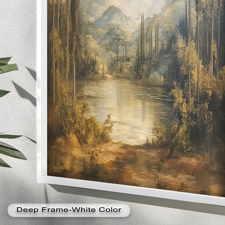 Lake Landscape Wall Art – Classic Nature Oil Painting
