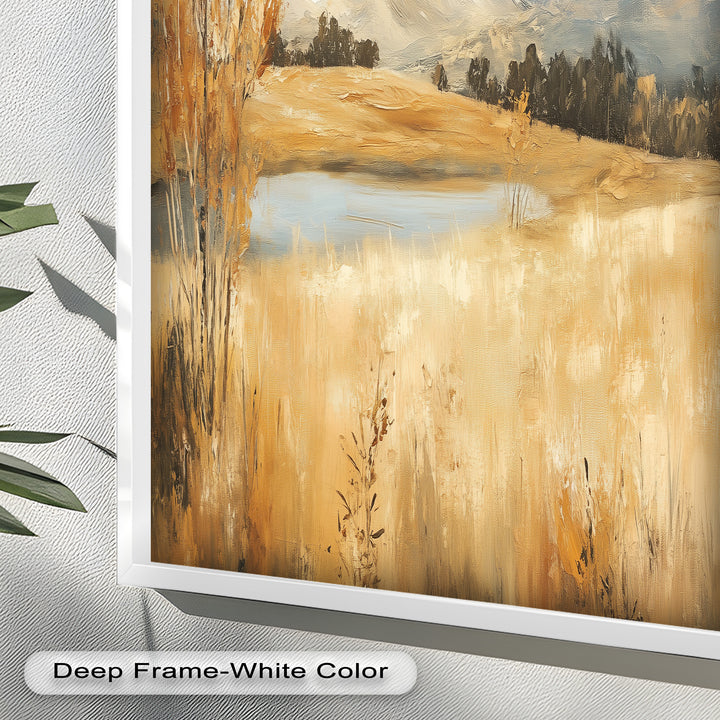 Wheat Fields Autumn Landscape – Golden Serenity Oil Painting