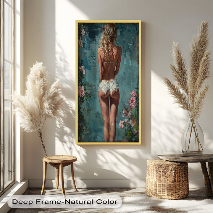Floral Reverie – Dreamlike Summer Nude Oil Painting