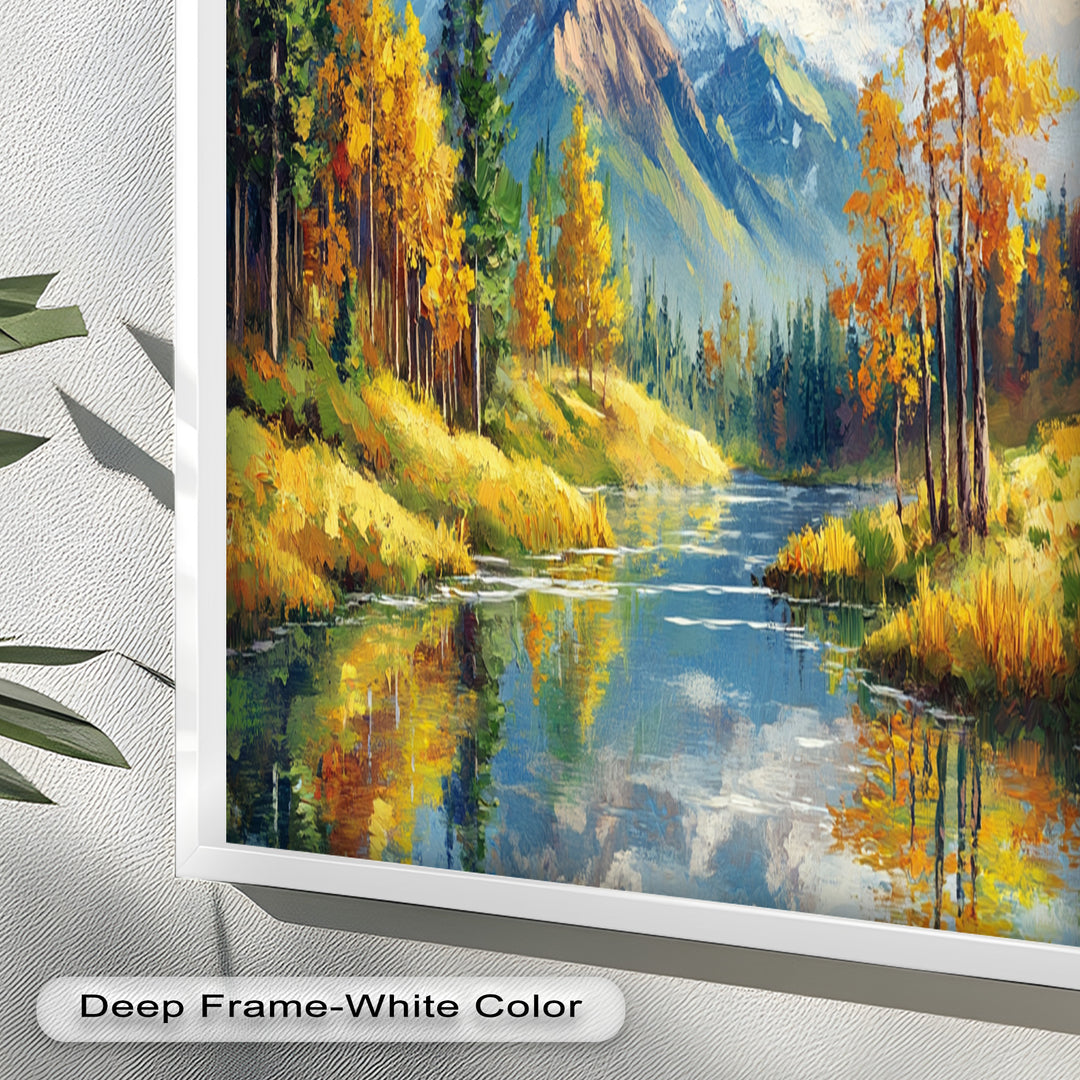 Golden Autumn Peaks – Mountain Landscape Oil Paintings