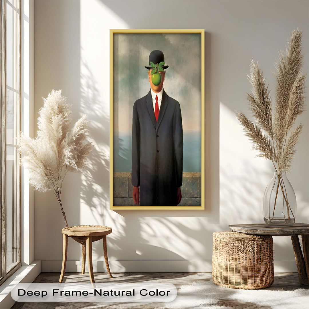 The Apple Enigma – Surrealist Gentleman Oil Painting
