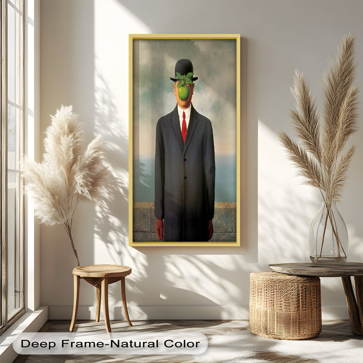 The Apple Enigma – Surrealist Gentleman Oil Painting
