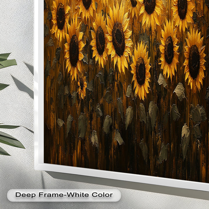 Golden Sunflower Field Wall Art – Floral Oil Painting