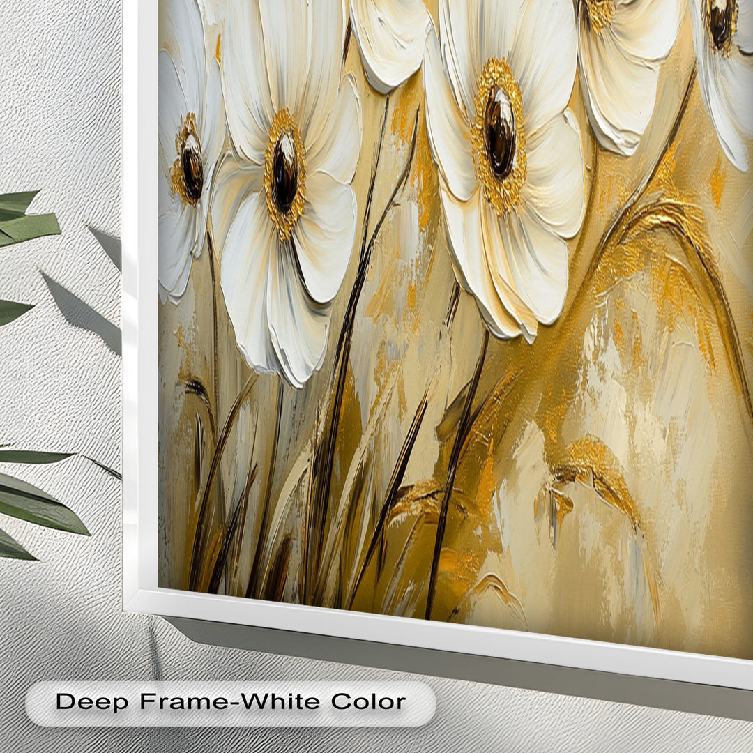 Golden Petals Elegance – Floral Oil Paintings