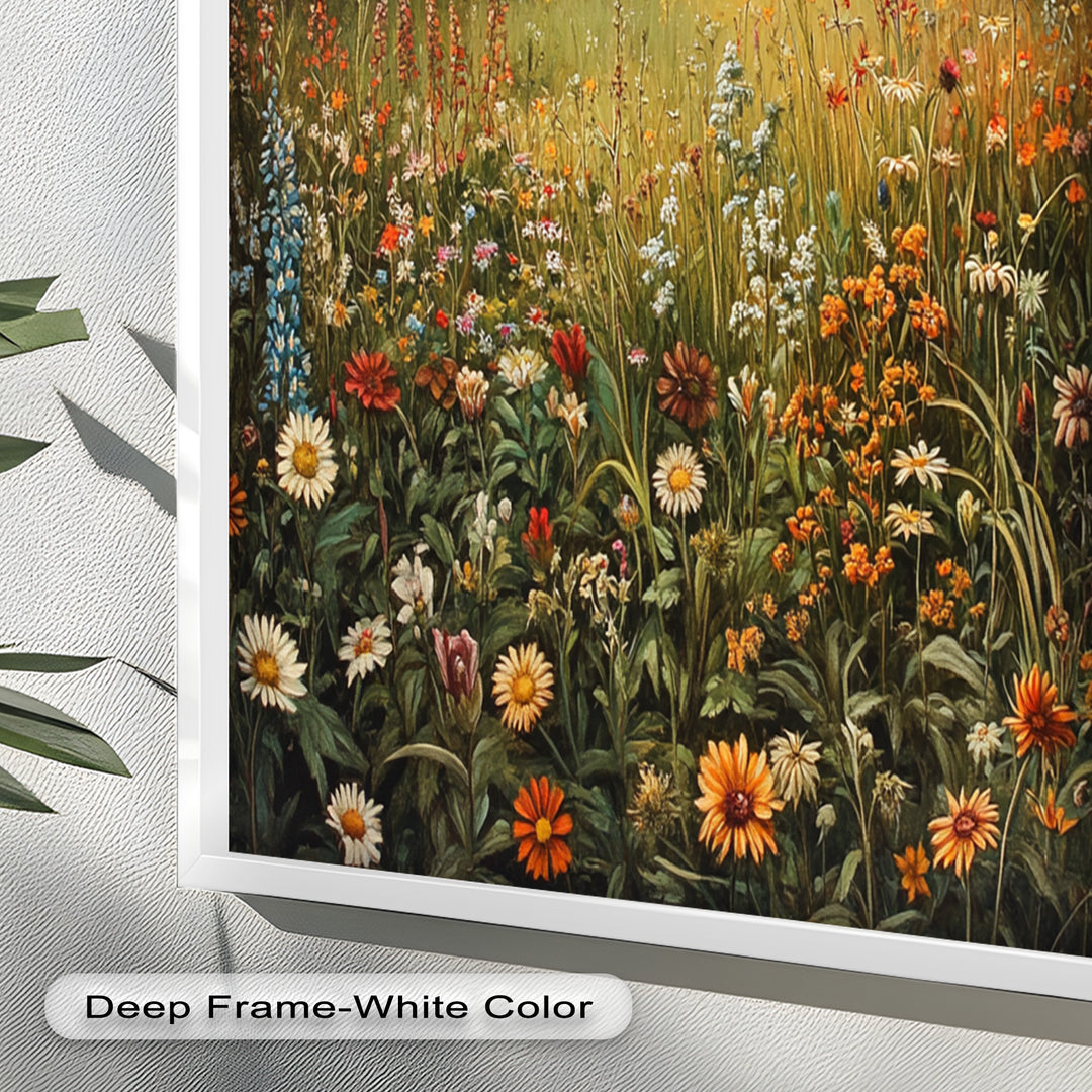 Whispers of Meadow Bloom – Colorful Wildflower Field Oil Painting