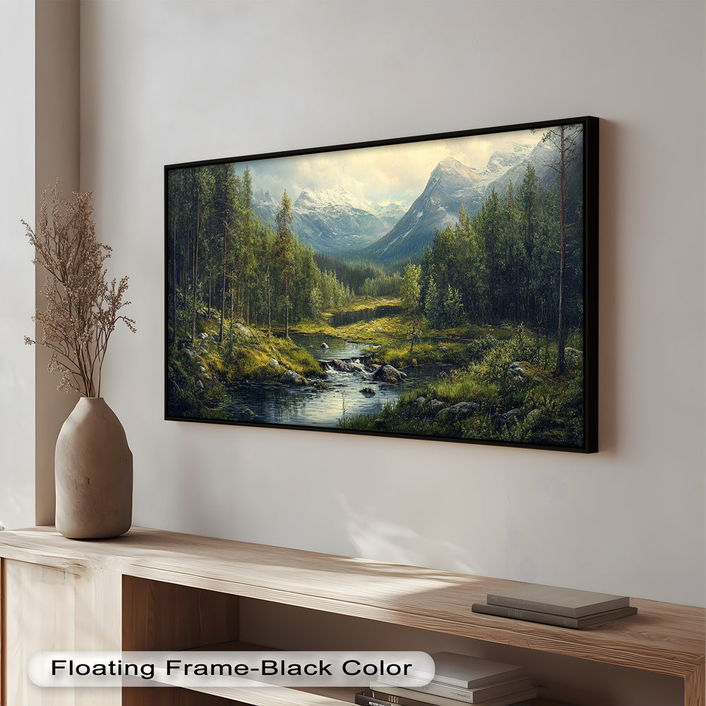 Rich in detail and natural color, the artwork evokes a sense of serenity and wonder, immersing the viewer in the untouched beauty of the wilderness.