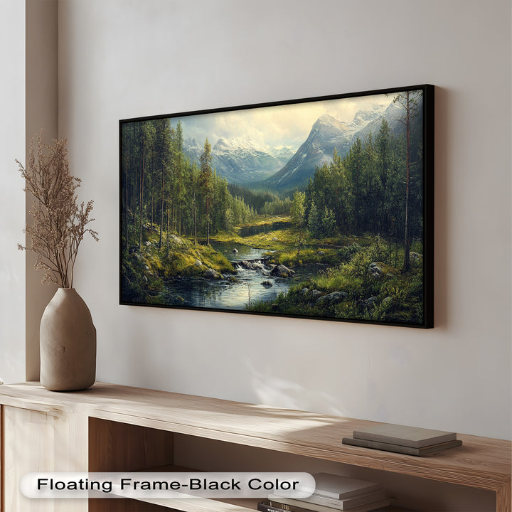 Rich in detail and natural color, the artwork evokes a sense of serenity and wonder, immersing the viewer in the untouched beauty of the wilderness.