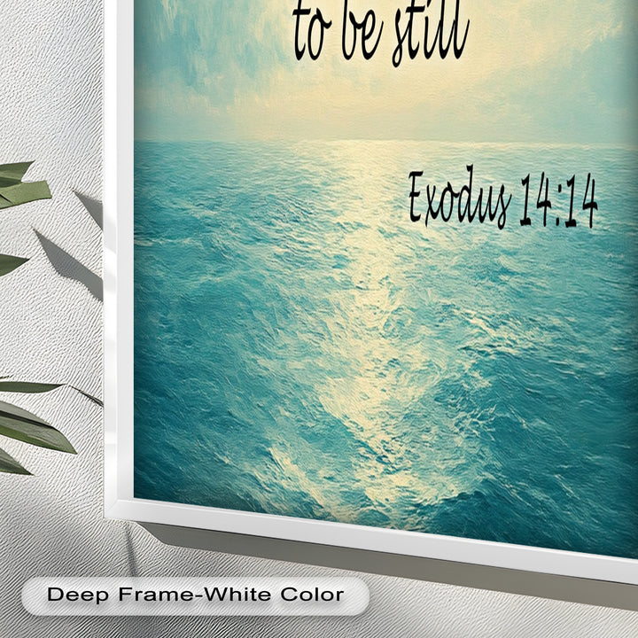 Exodus 14:14 – Be Still & Trust Bible Verse Oil Painting