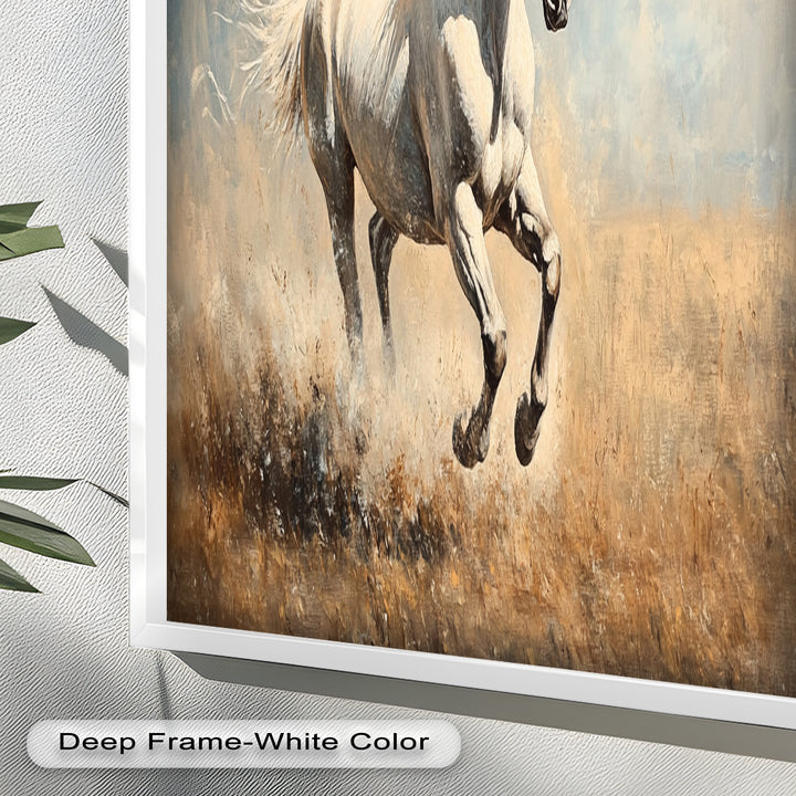 White Stallion Art – Horse Oil Painting