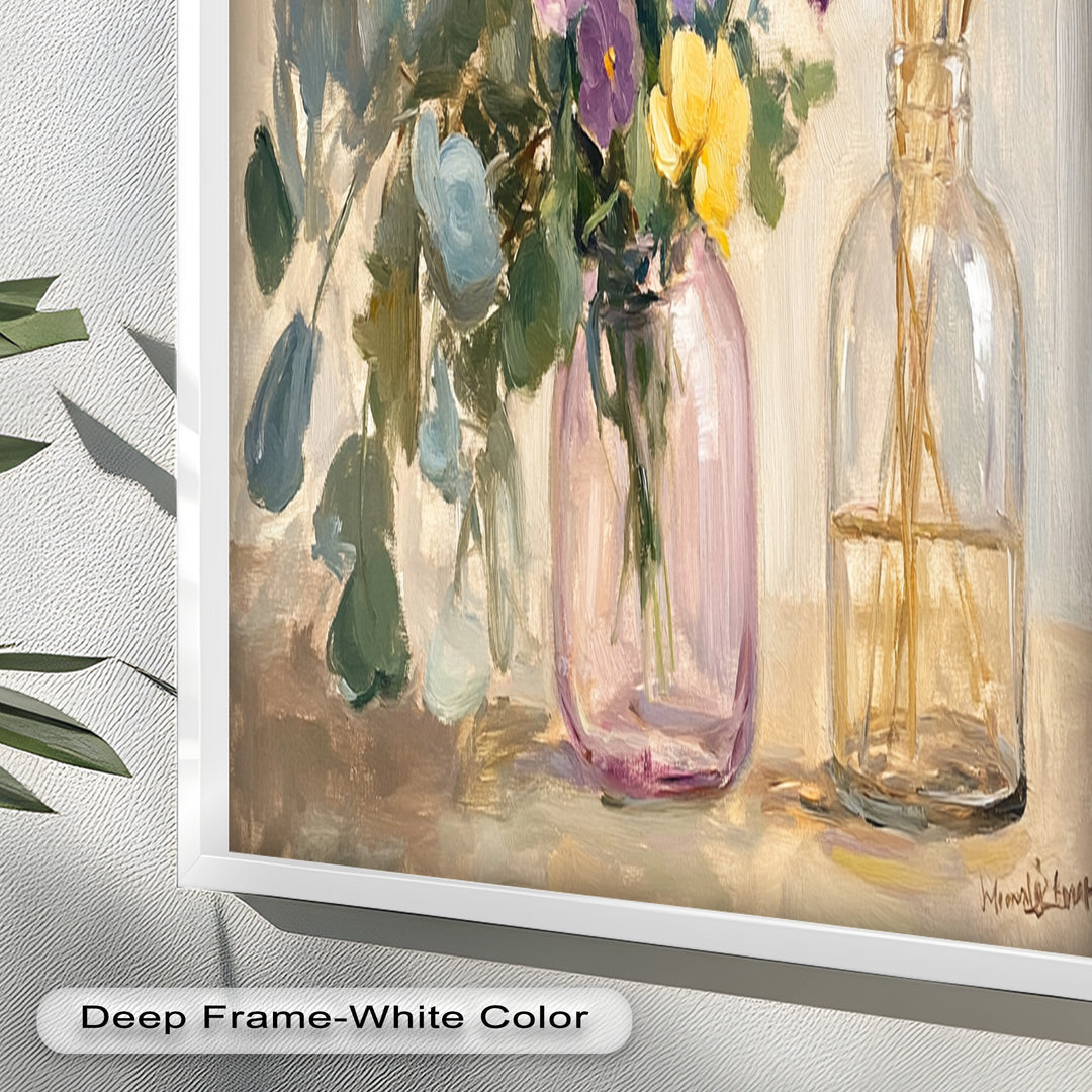 Purple & Yellow Flowers – Botanical Oil Painting