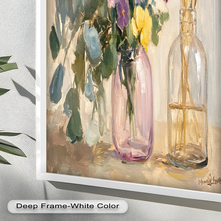 Purple & Yellow Flowers – Botanical Oil Painting